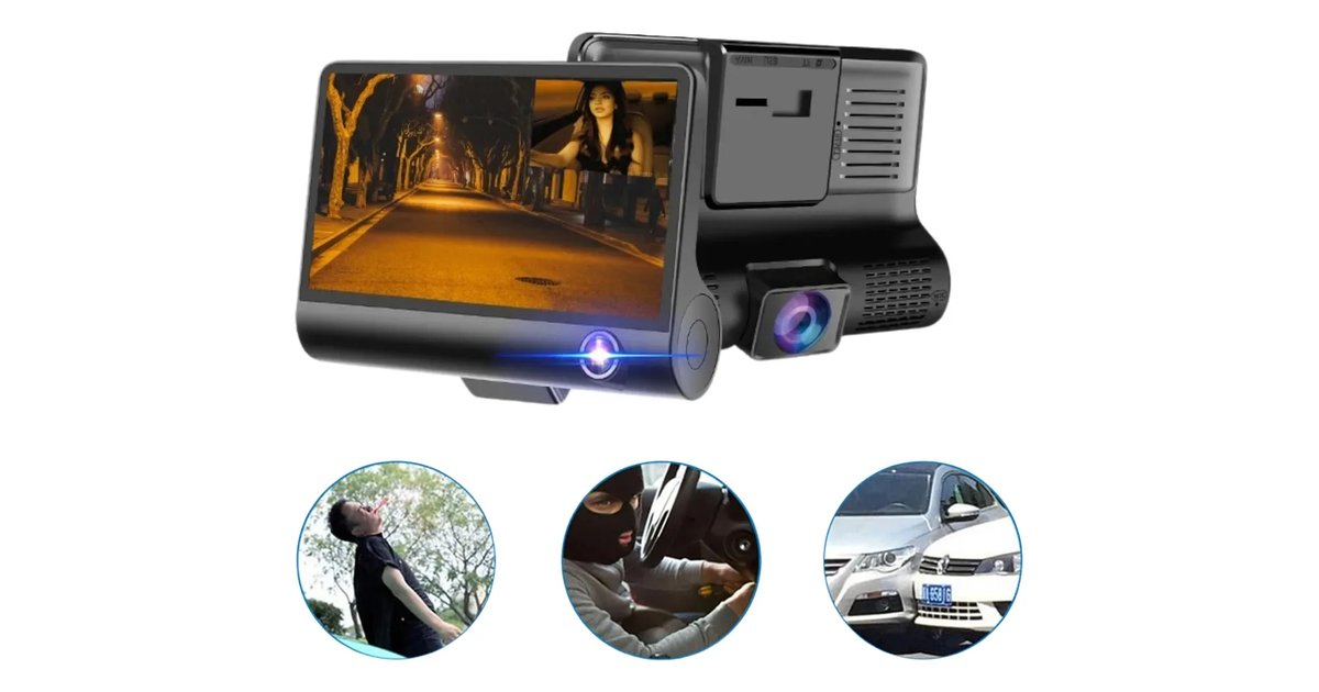 Cámara Carro Dvr Hd 3 Lentes Full Hd