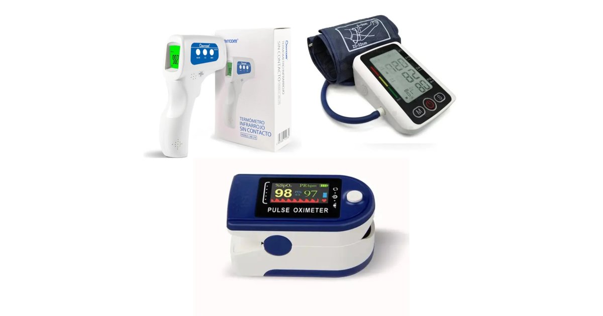 Combo Salud # 2 Tensiómetro Digital Brazo + Oxímetro Oxigeno en Sangre + Termometro Digital Infrarrojo