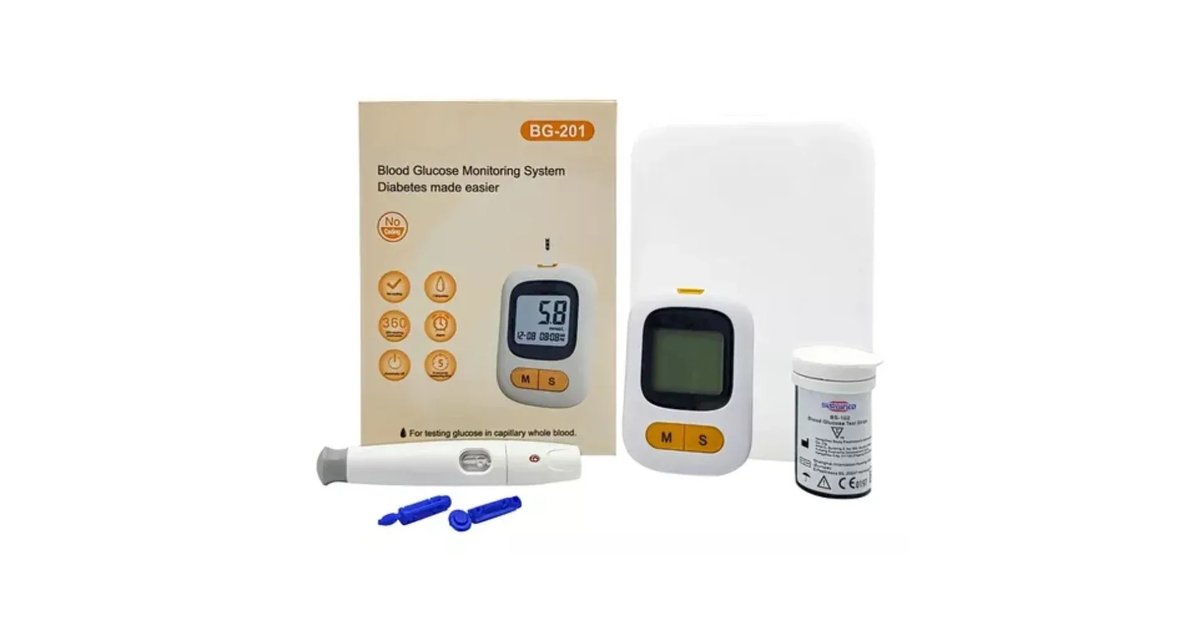 Glucómetro Kit Completo - Medidor de Glucosa en Sangre Confiable con Pluma y 50 Lancetas para Uso en Casa