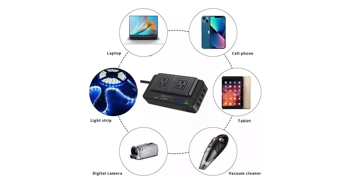 Inversor Multitoma Para Carro Portatil Usb Carro 200w Modelo 8300