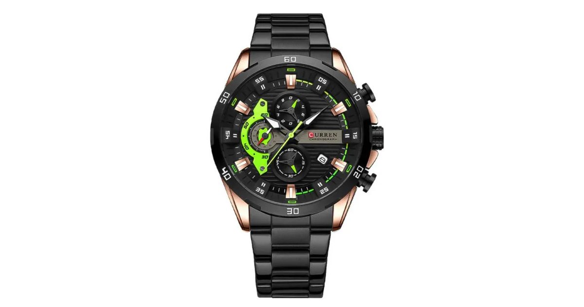 Reloj Curren 8402 Original Hombre Negro Acero Inoxidable Elegancia Casual