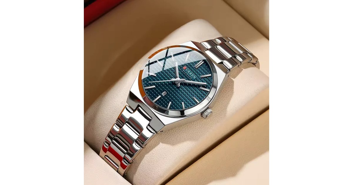 Reloj Curren 8439L Mujer ELEGANTE Acero Inoxidable Azul Plateado