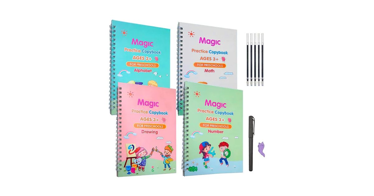 Set 4 de Libros de Caligrafía Mágica Sank Magic En Inglés