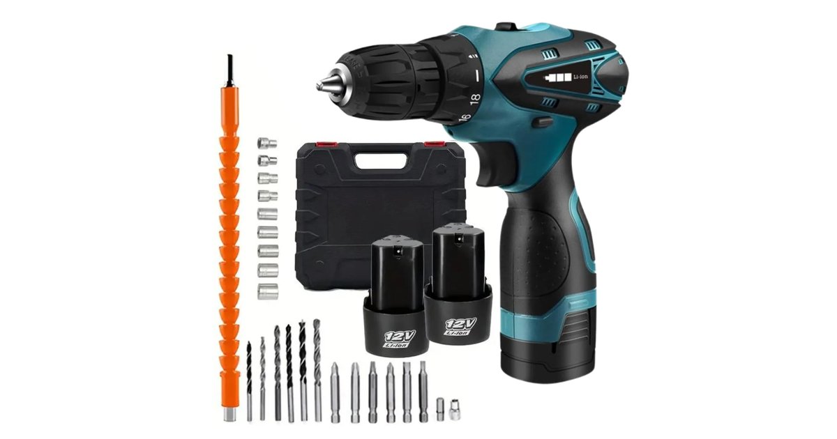 Taladro de mano 2 Batería Inalámbrico Alto Poder +s Accesorios