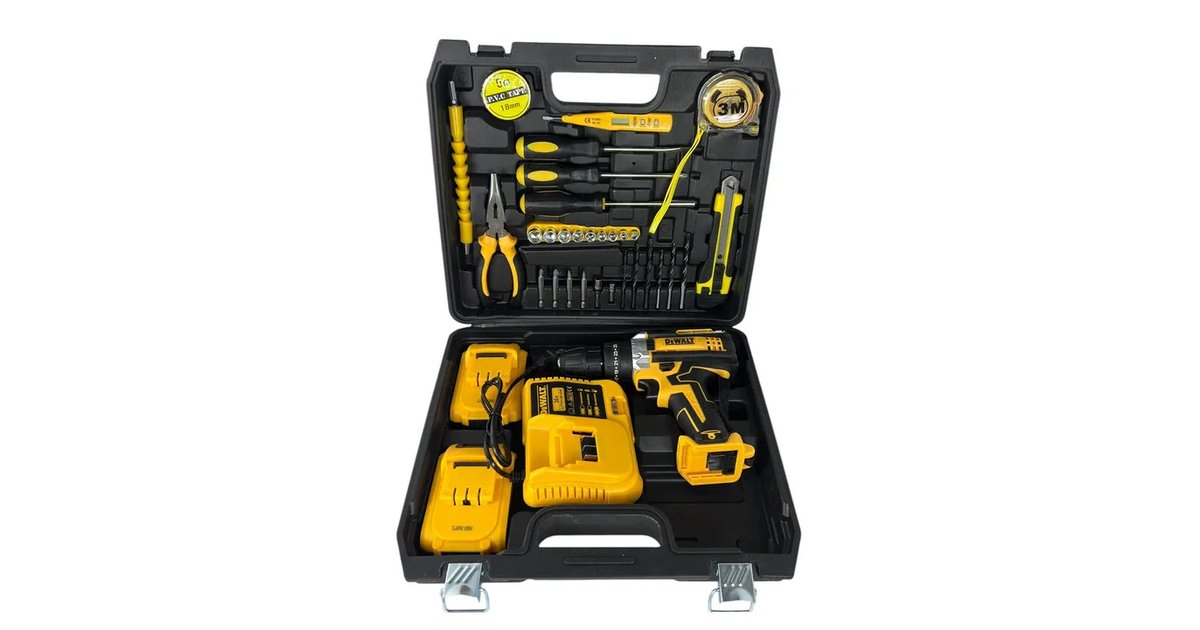 Taladro Percutor Inalámbrico 48V Tipo Dewalt - Set Completo Con Baterías Y Accesorios Homologado