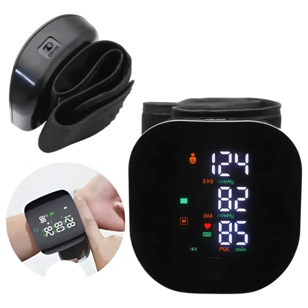 Tensiometro Digital Recargable De Muñeca Con Voz Monitor Salud BK-605B Presión Arterial Medidor