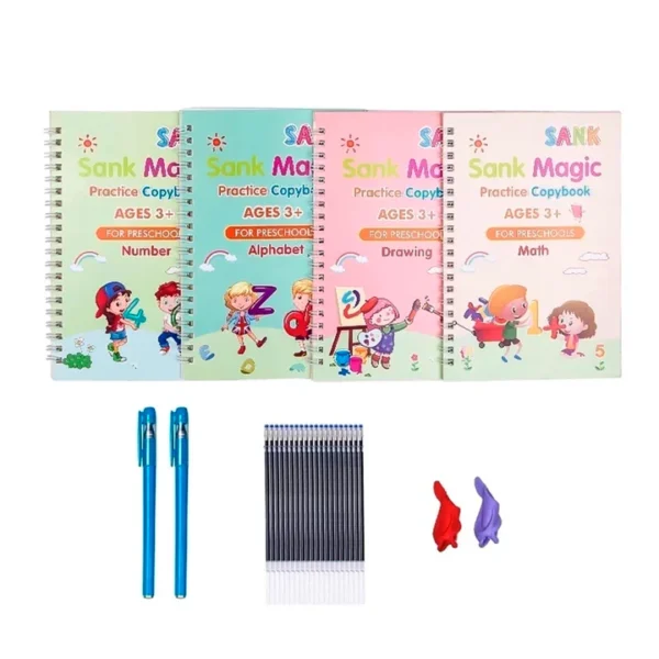 Set 4 de Libros de Caligrafía Mágica Sank Magic En ingles tienda gestos ahorro ofertas