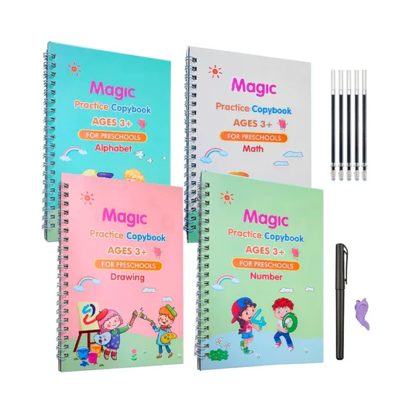 Set 4 de Libros de Caligrafía Mágica Sank Magic En Inglés