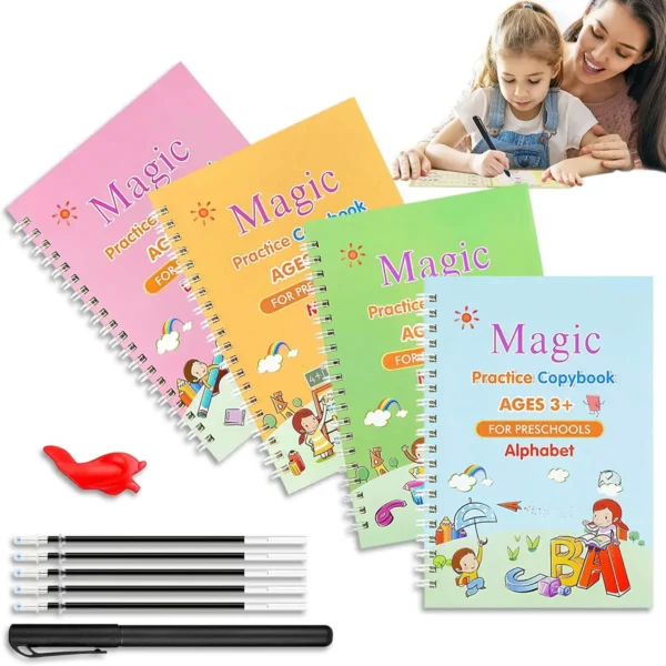 Set 4 de Libros de Caligrafía Mágica Sank Magic En ingles tienda gestos ahorro ofertas