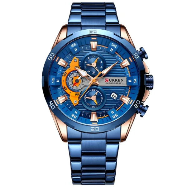 Reloj Curren 8402 Original Hombre Azul Acero Inoxidable Elegancia Casual