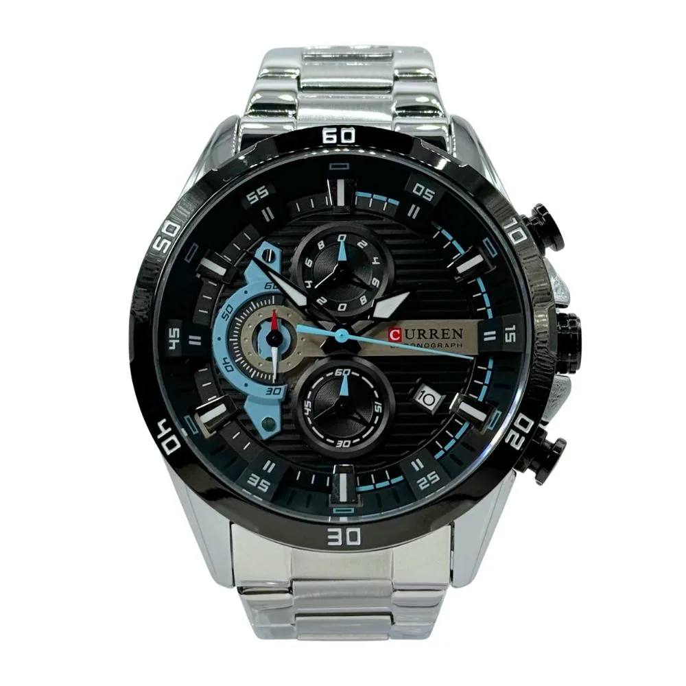 Reloj Curren 8402 plateado Negro Original Elegancia Estilo Presencia hombre Casual Formal