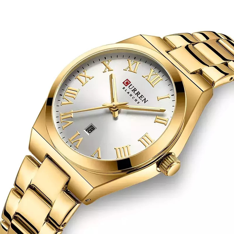 Reloj de dama Curren 9095 Dorado-Plateado Original Elegancia Estilo Presencia Mujer