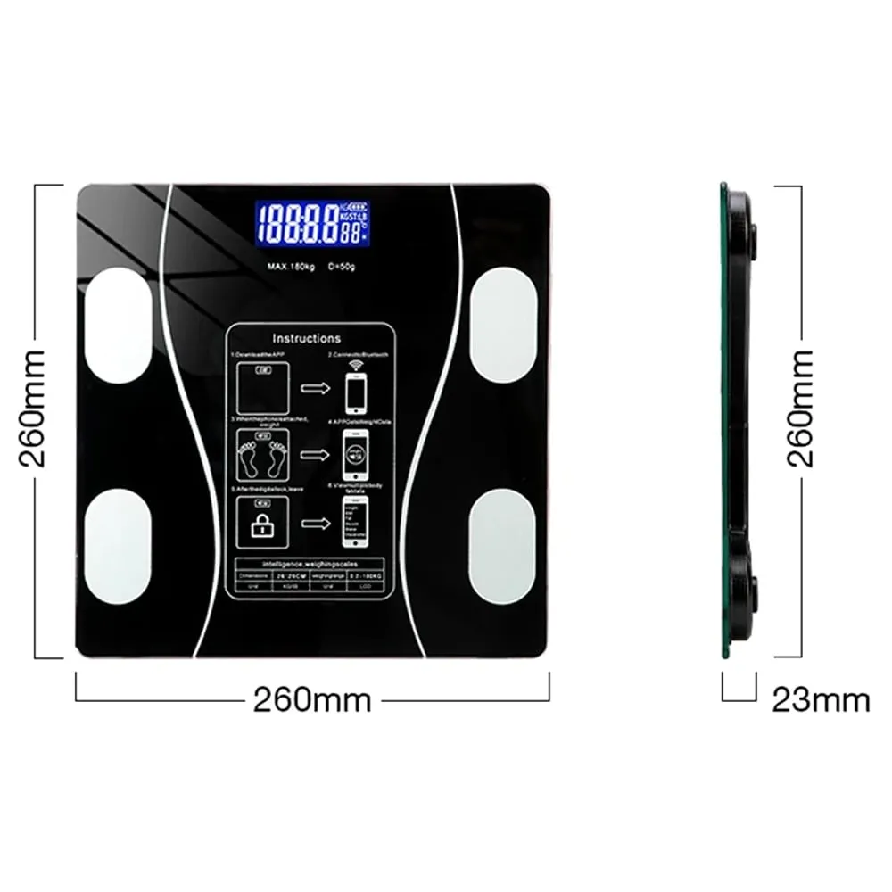 Báscula Corporal Digital de Bioimpedancia de Hasta 180 kg Control de Peso en Casa Bluetooth - Imagen 3