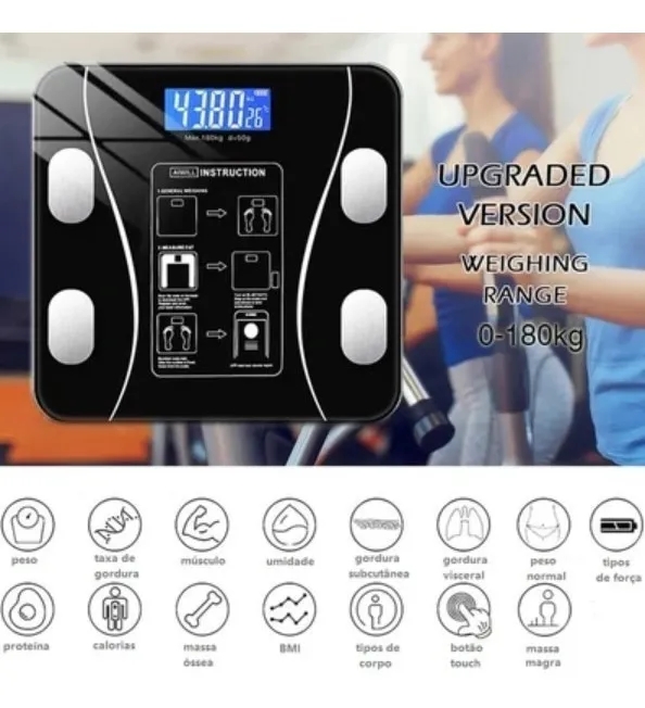 Báscula Corporal Digital de Bioimpedancia de Hasta 180 kg Control de Peso en Casa Bluetooth - Imagen 2