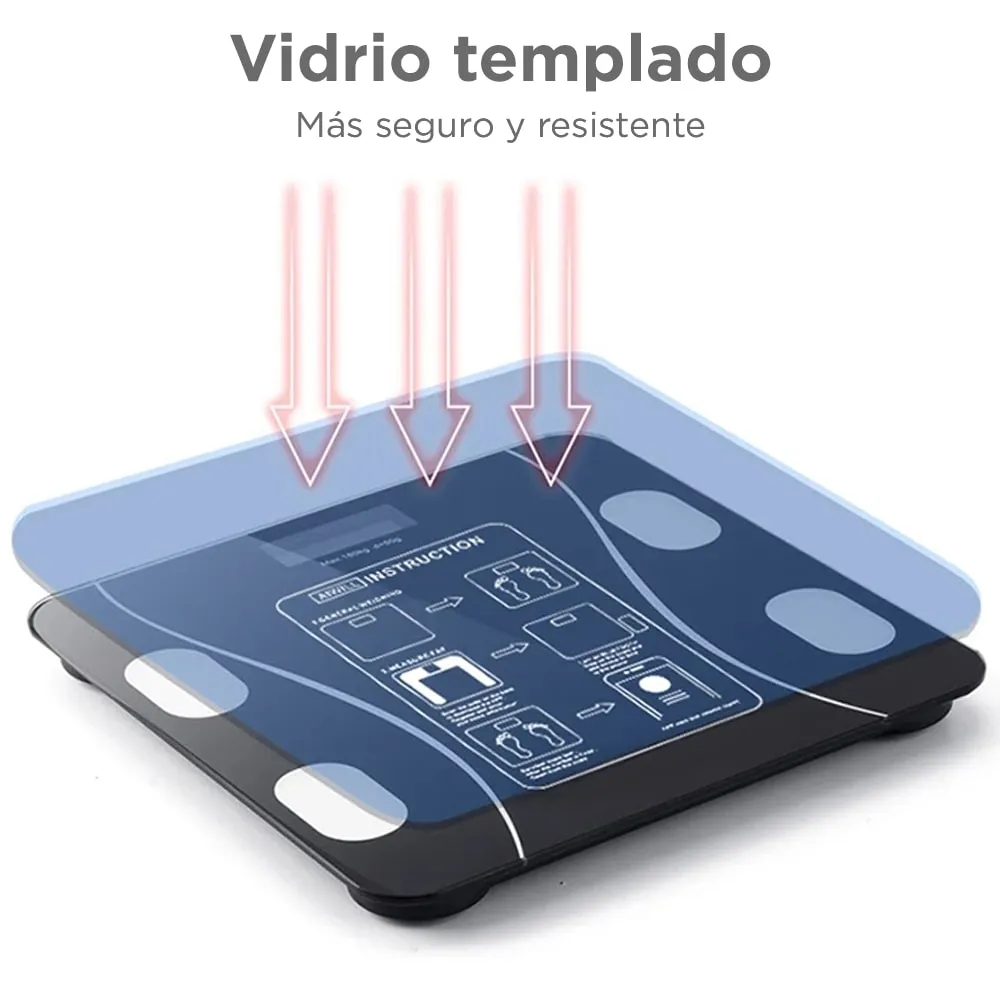 Báscula Corporal Digital de Bioimpedancia de Hasta 180 kg Control de Peso en Casa Bluetooth - Imagen 7