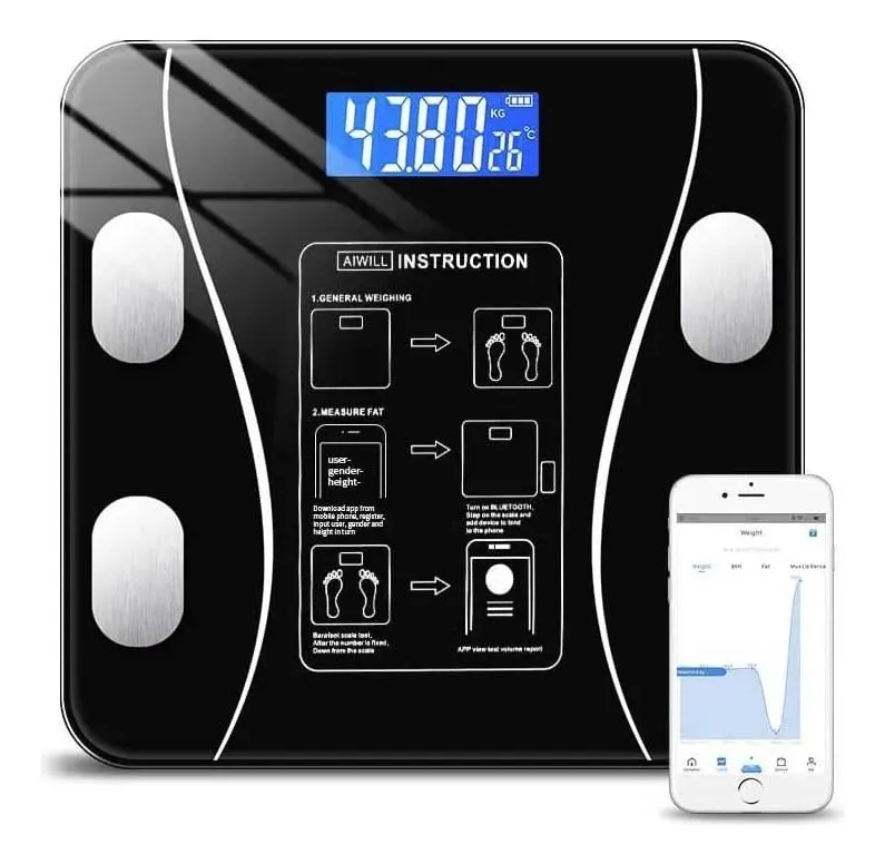 Báscula Corporal Digital de Bioimpedancia de Hasta 180 kg Control de Peso en Casa Bluetooth - Imagen 6