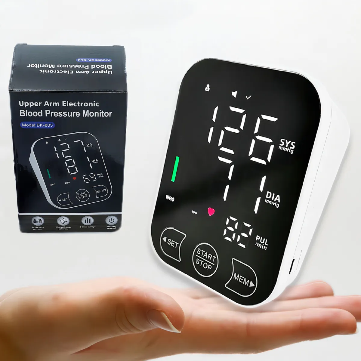 Tensiometro Digital De Brazo Automatico Alta Precisión Con Voz Bk-803 tienda gestos 5