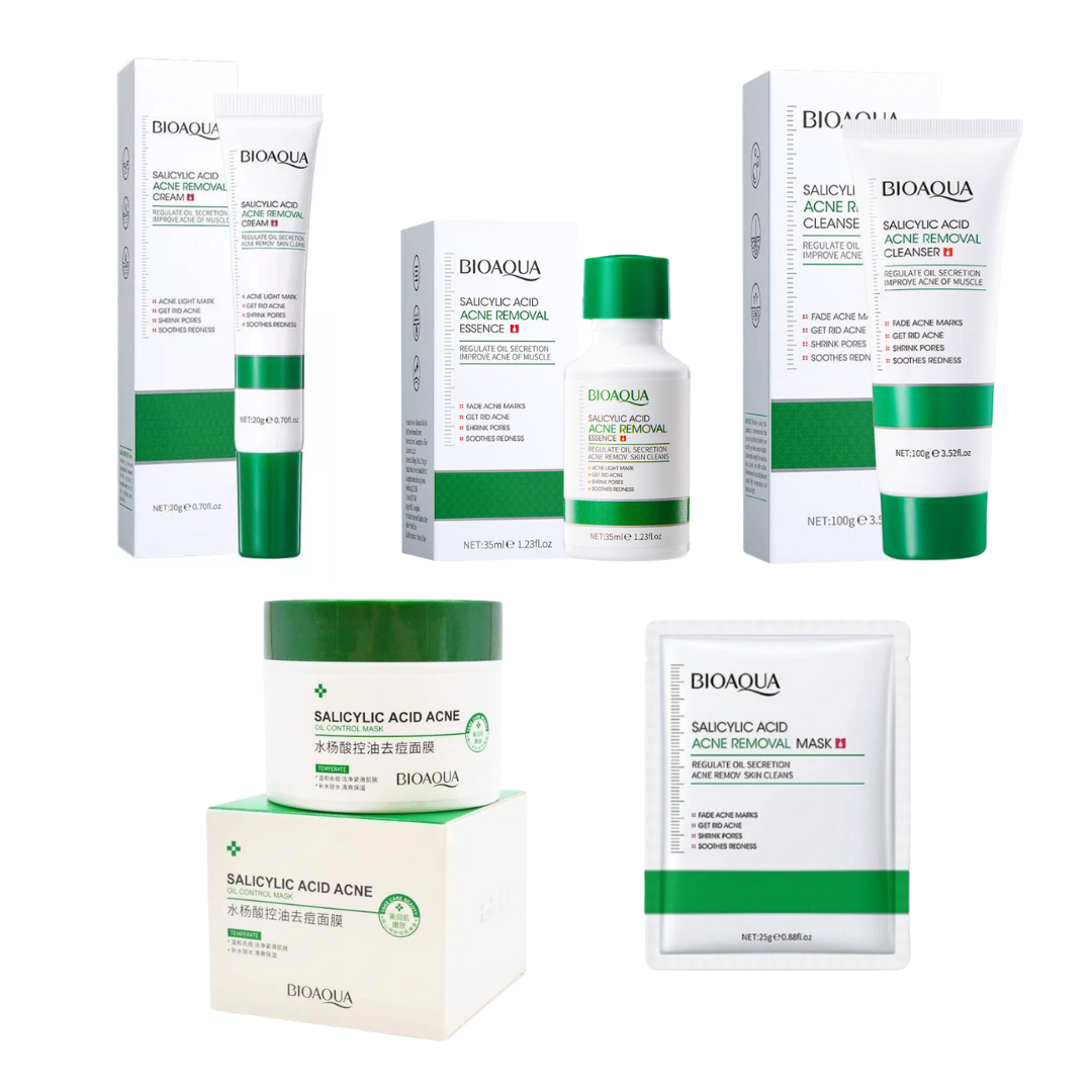 Kit Acido Salicilico Bioaqua Original – Anti Acné – x5 Productos – Cuidado Facial – SkinCare