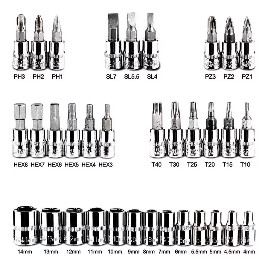 Juego De Herramienta 46 Piezas Copas Reparación Carro Moto Hogar - Imagen 3