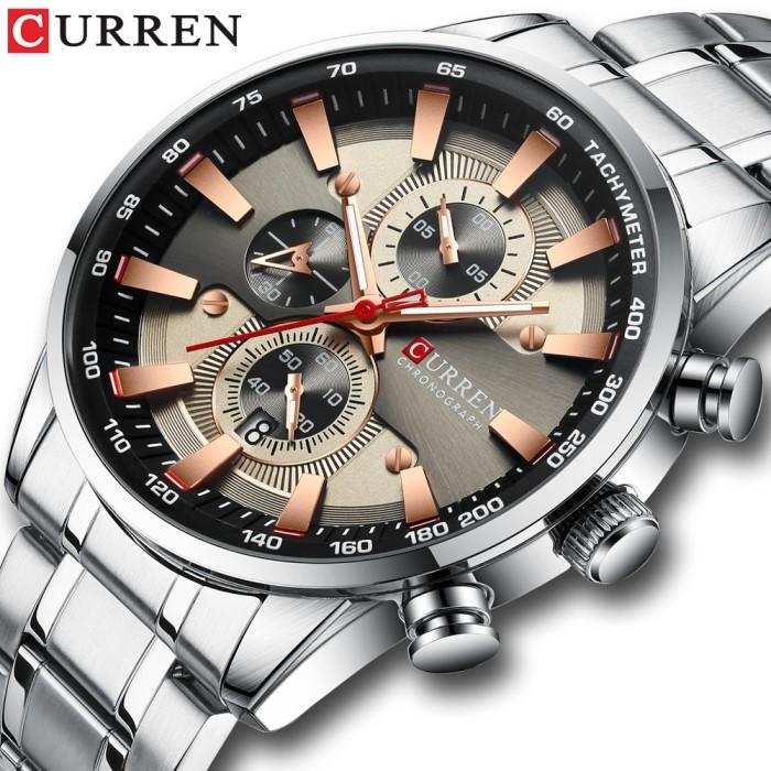 Reloj Curren 8351 Clásico Cuarzo NU Cronógrafo Para Hombre Plateado Beige - Imagen 9